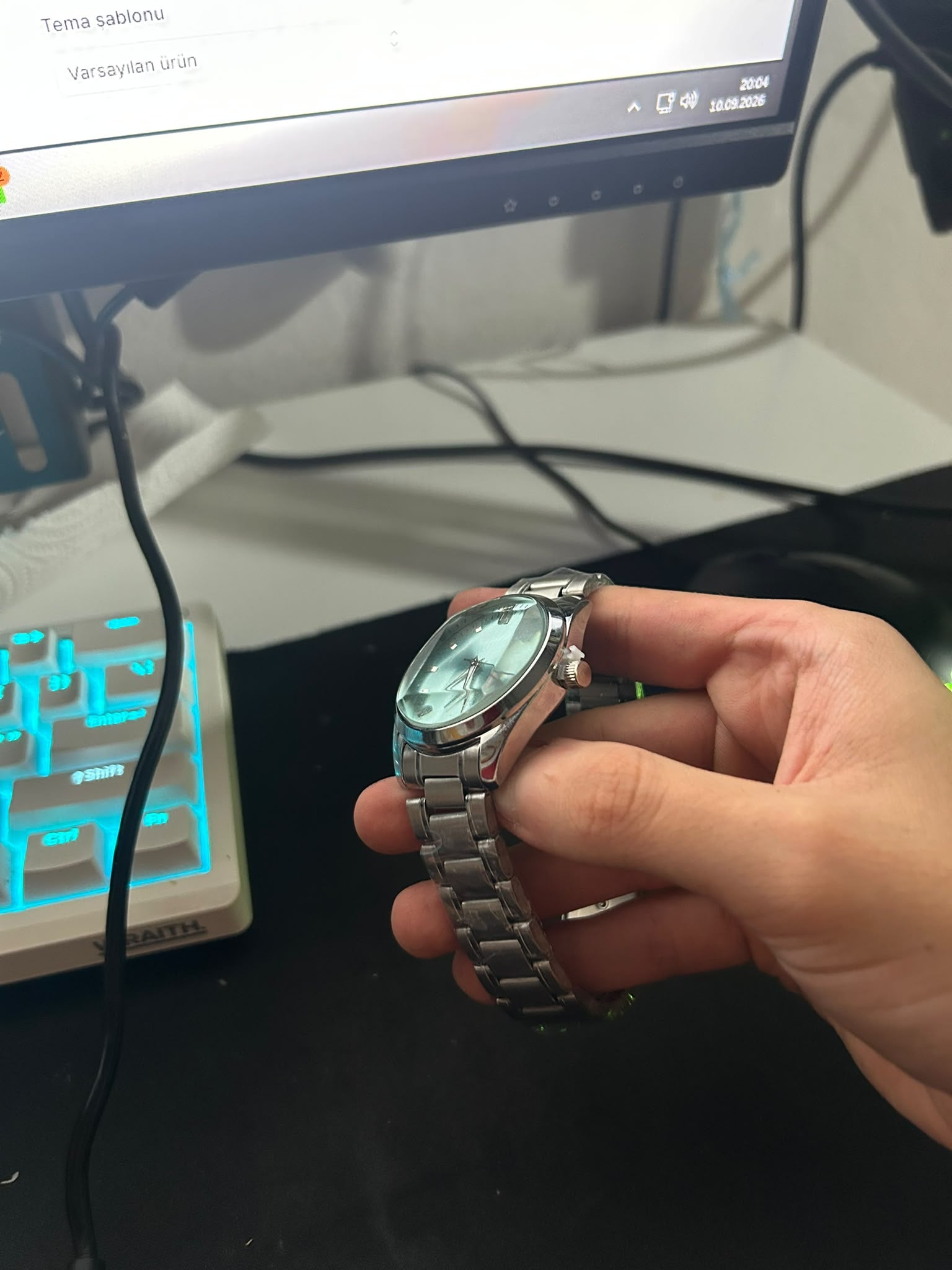 Kristal Cam Canlı Turkuaz Kadran